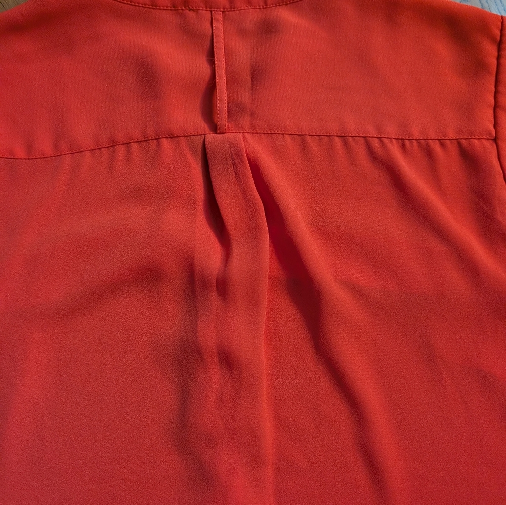 EUC Ladies The Limited Semi-Sheer Sleeveless Tank Blouse Shirt Red/Orange Sz S - Picture 8 of 8
